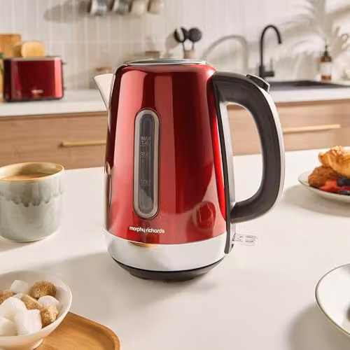 Morphy Richards Equip Stainless Steel Jug Kettle, Red, 1.7 l – 2