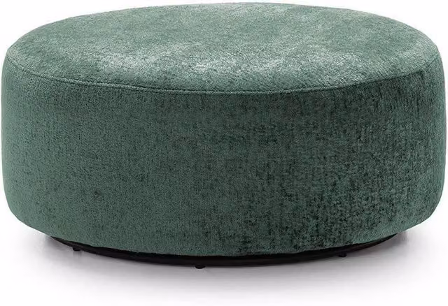 Abakus Direct Harriet Large Swivel Footstool in Green Crushed Chenille or Velvet, Diameter: 100 cm, H x W x D: 40 x 100 x 40 cm – 2