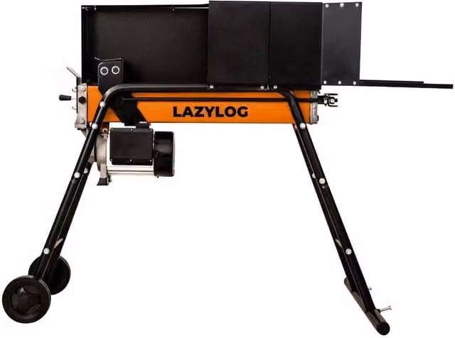 Lazy Tools Lazy-Log Electric Hydraulic Log Splitter with Stand, 7 Ton, 520mm, Orange