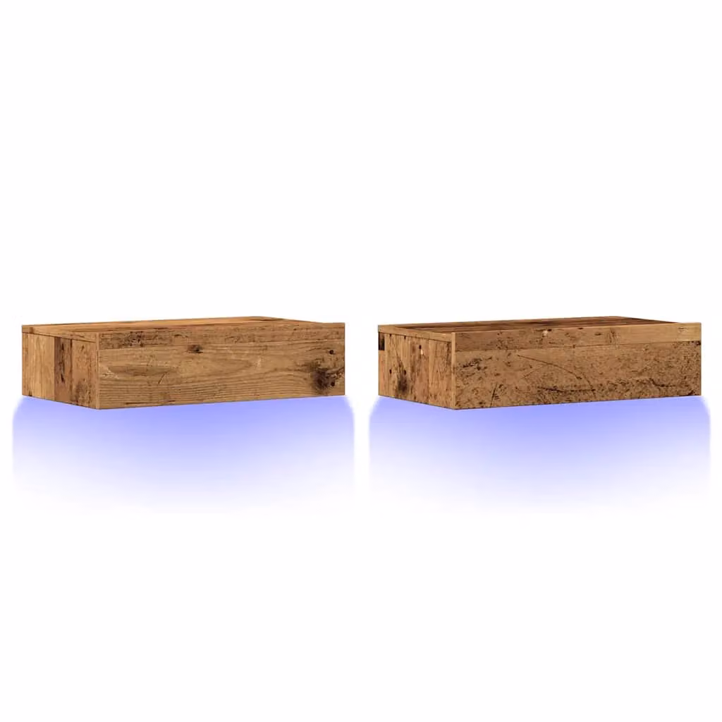 Berkfield Home TV Cabinets with LED Lights, 2 Piece Set, Brown, W/D/H: 60 x 35 x 15.5 cm – 2
