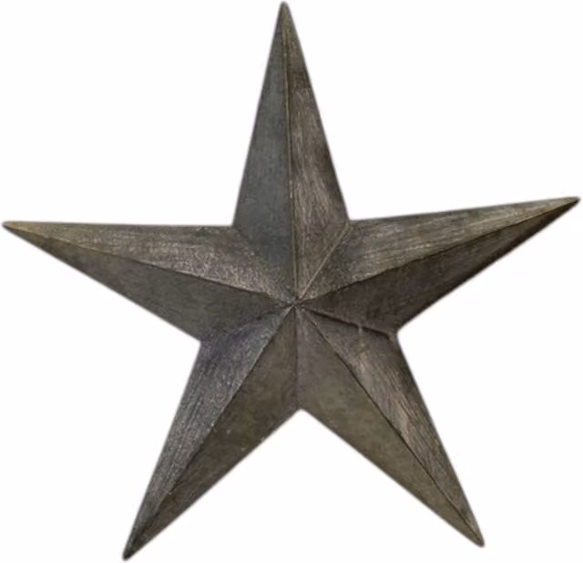 Four Candle Large Natural Grey Metal Star Wall Decoration, Height: 52 cm