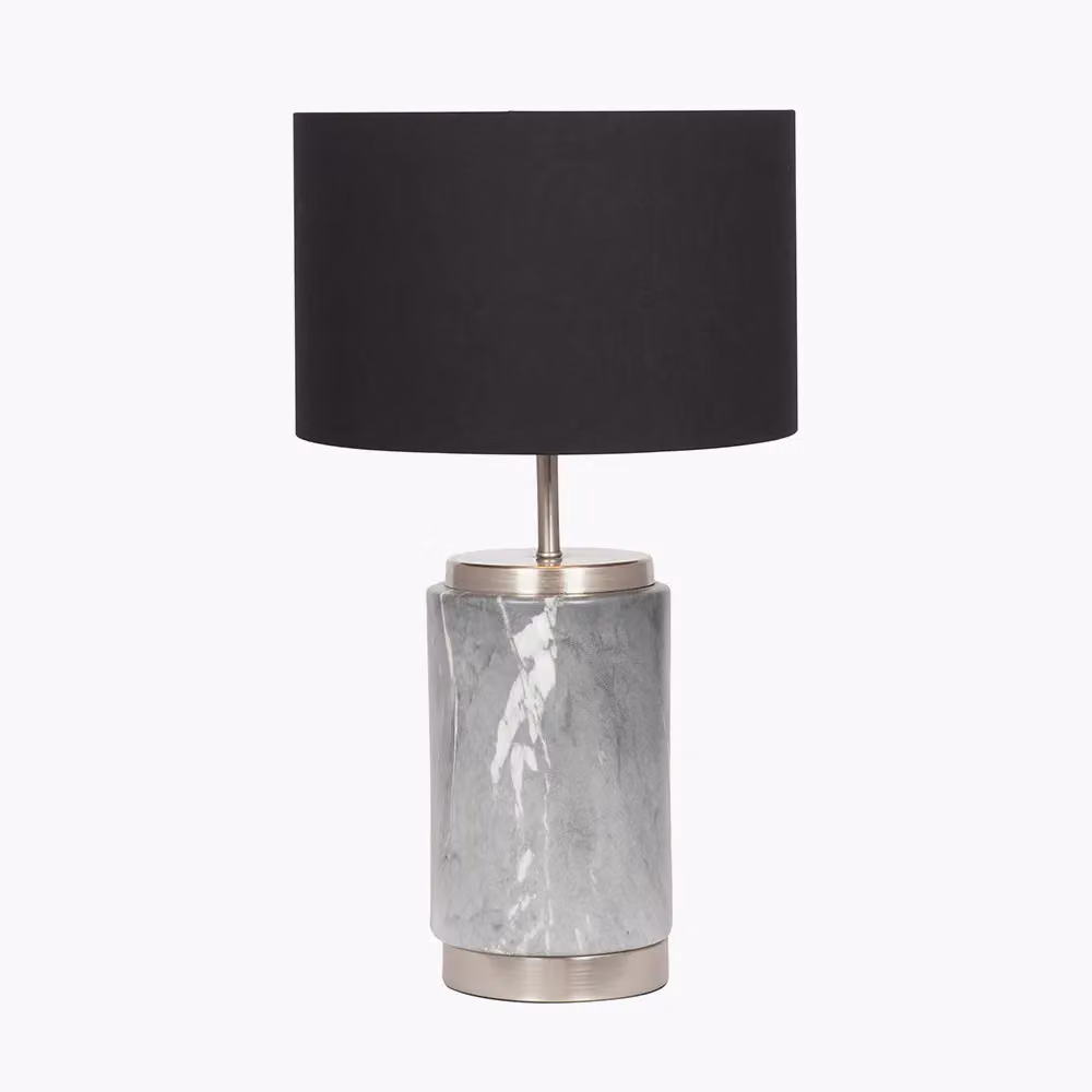 Ruma Set of 2 Grey Carrara Marble Effect Ceramic Table Lamps – 3