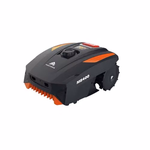 Yard Force MB400 Robotic Lawn Mower in Black with 20V Rechargeable Battery, Bluetooth App Control and Adjustable Cutting Height of 20–55mm, Ideal for Lawns up to 400m²