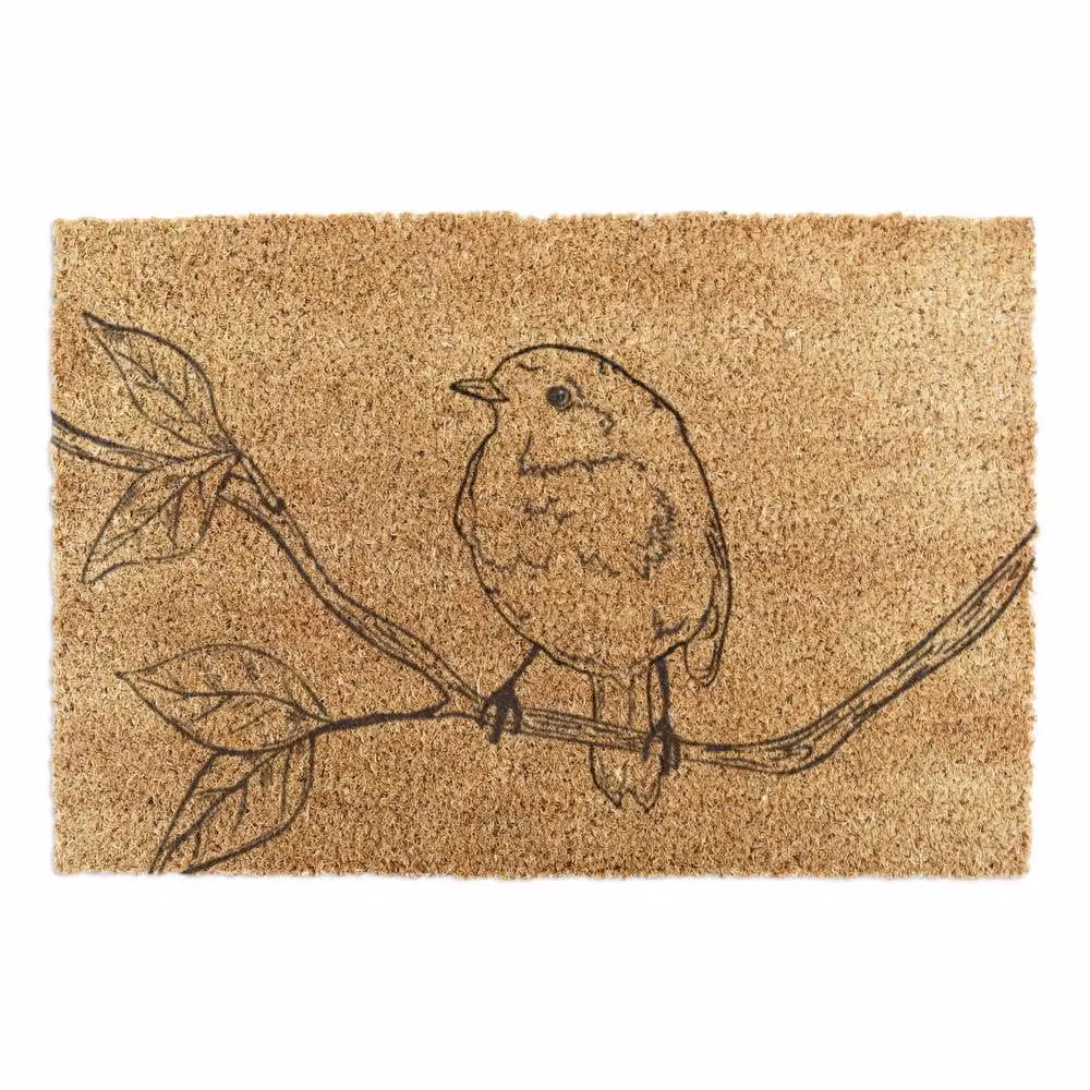Artsy Mats Pencil Robin Coir Doormat in Brown, W/D/H: 90 x 60 cm – 2