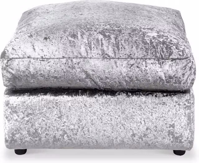 Snugg Furniture UK Limited Aurora Cube Footstool in Silver Crushed Velvet – 1