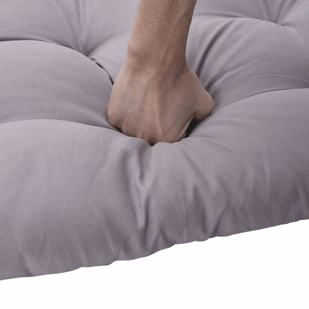 FLAVORA Grey Tied Garden Bench Seat Cushion Pad, W/D/H: 100 x 190 cm – 3