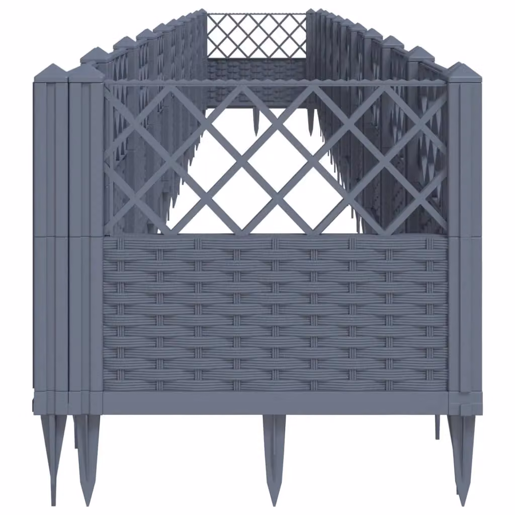 Berkfield Home Garden Planter with Pegs in Blue and Grey, W/D/H: 363.5 x 43.5 x 43.5 cm – 3