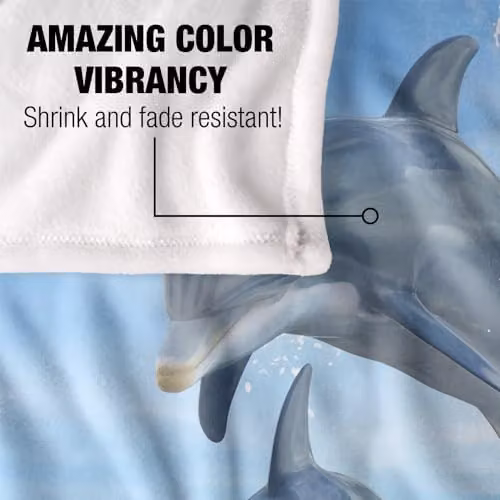 JQ Licensing Royce Mcclure Dolphin Jumpers Silky Touch Super Soft Throw Blanket, White, W/D/H: 152 x 127 cm – 2