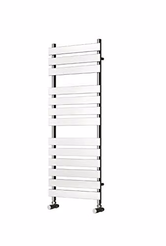 Bathroom Kingdom Trento Designer Flat Panel Heated Towel Rail, Silver, H 95.0 cm x W 50.0 cm