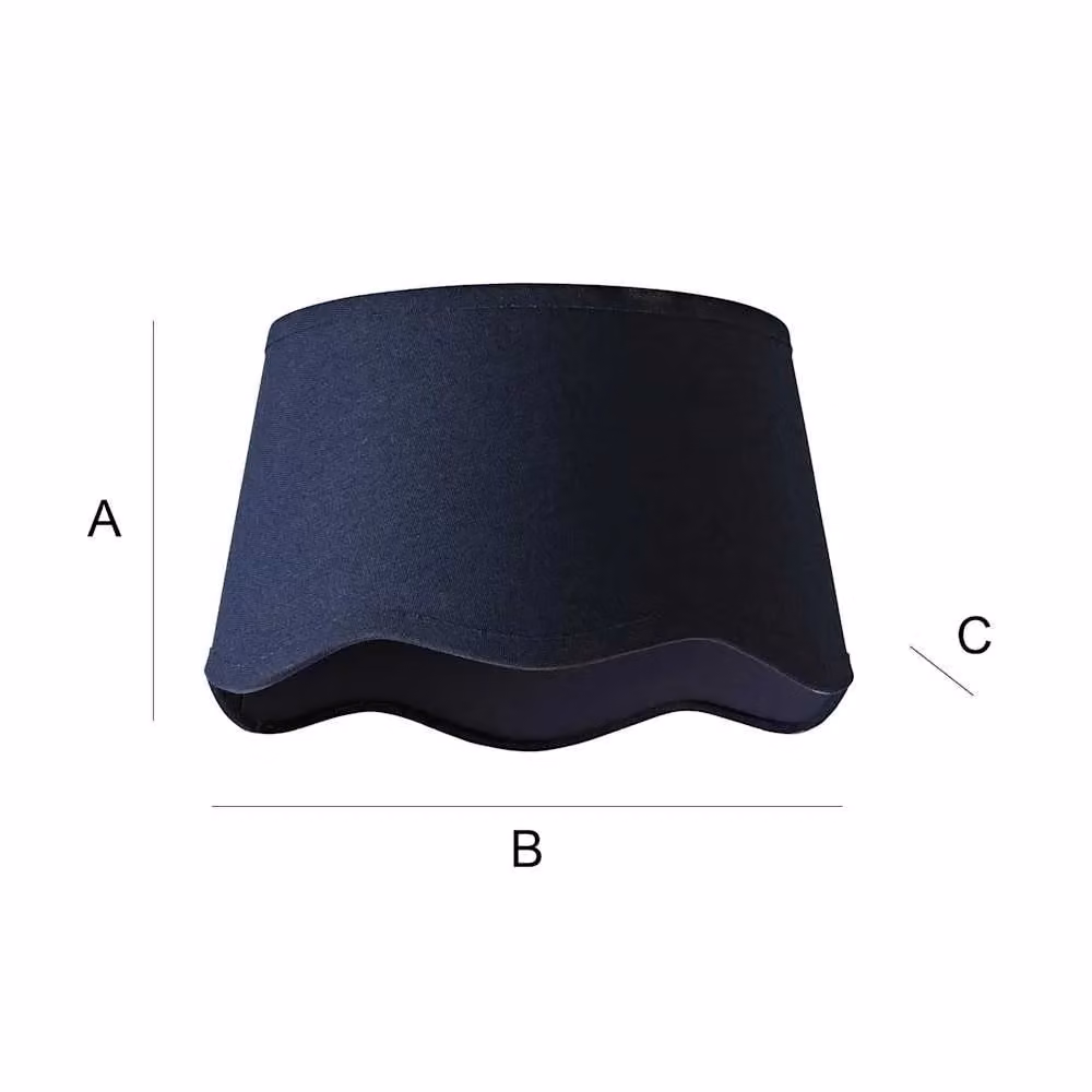 ValueLights Mabel Small Scallop Edge Linen Ceiling Light Lamp Shade in Blue, Diameter: 20 cm – 5