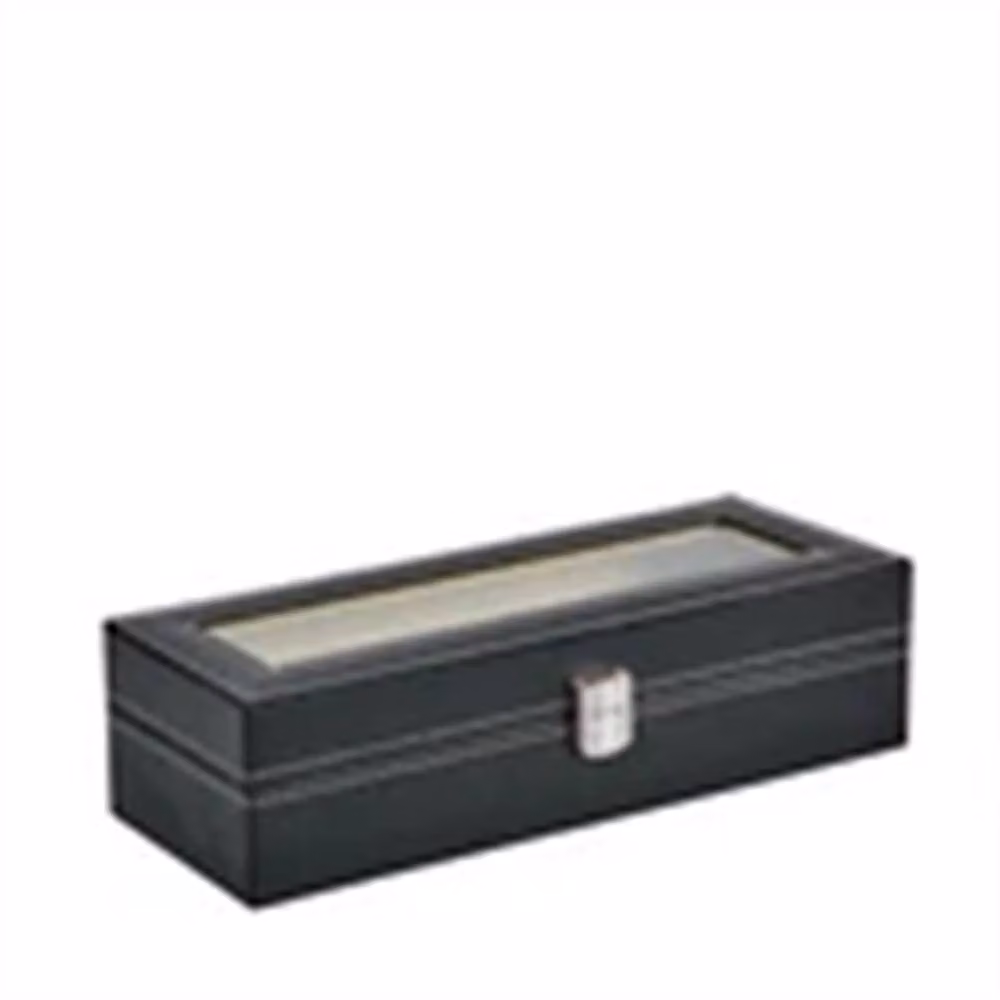 Nordara 6 Grid PU Leather Watch Display Case in Black – 2