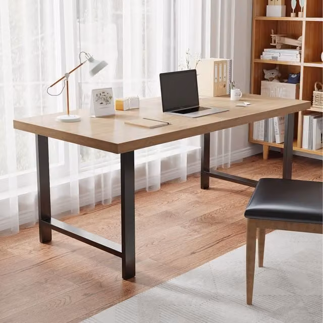 Livingandhome Set of 2 A-Shaped Metal Table Legs, Black, Height: 71 cm