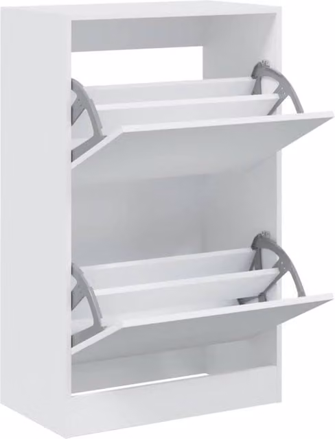 Berkfield Home White Matt Shoe Cabinet W/D/H: 60 x 34 x 96.5 cm