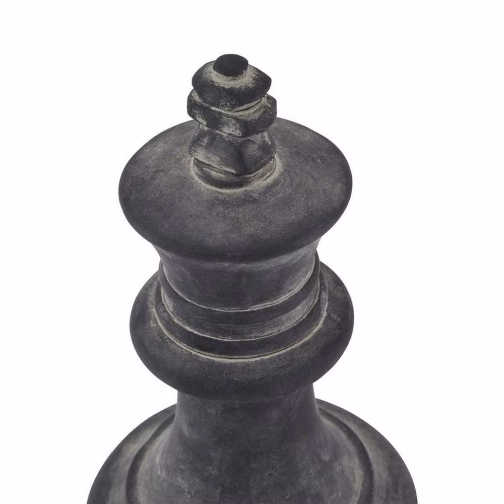 Lemon Pavilion Furniture and Decor Amalfi King Chess Piece in Grey Ceramic, W: 16 cm, D: 16 cm, H: 28 cm – 2