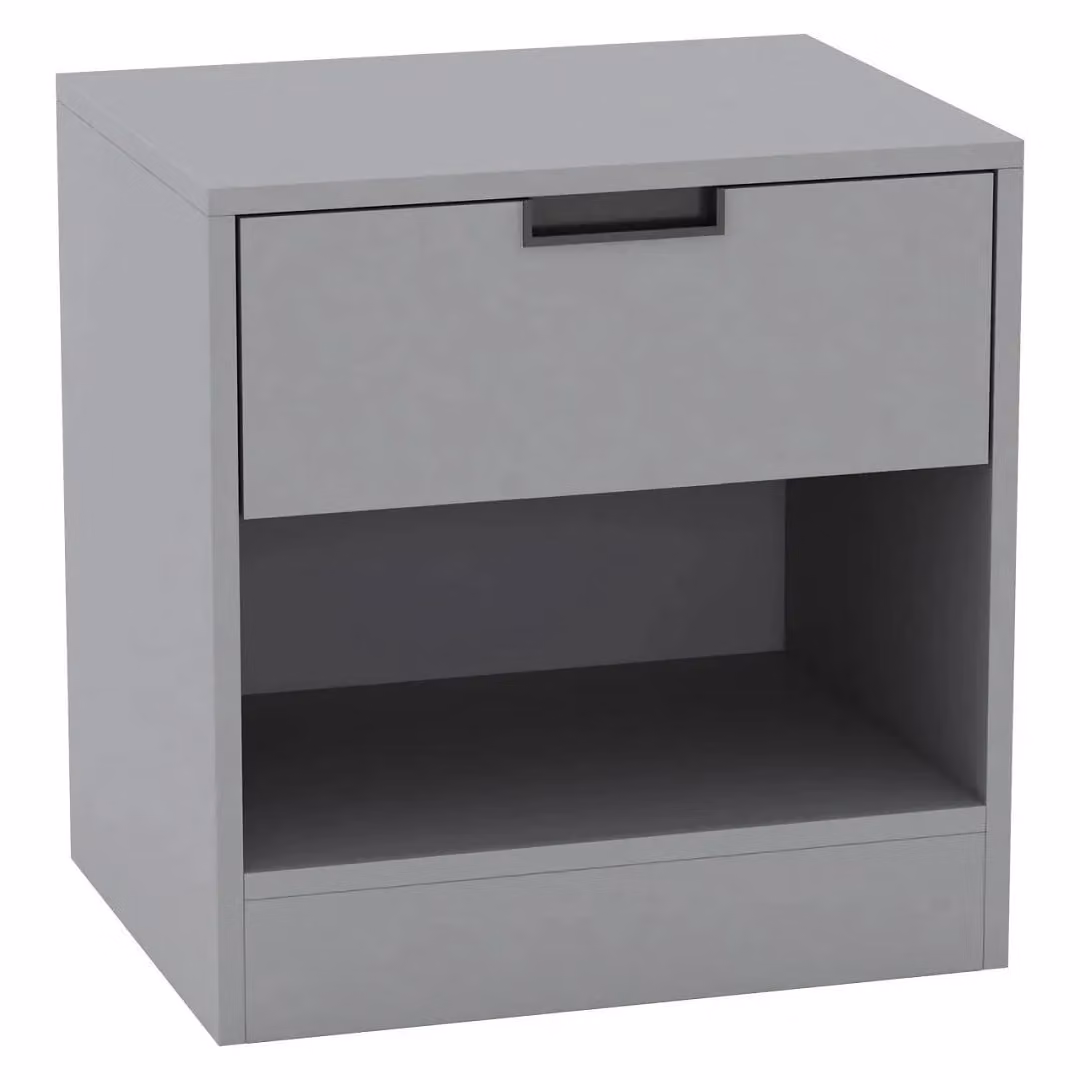 EONLION Modern 1-Drawer Nightstand with Shelf, Black Bedroom Storage Cabinet – 4