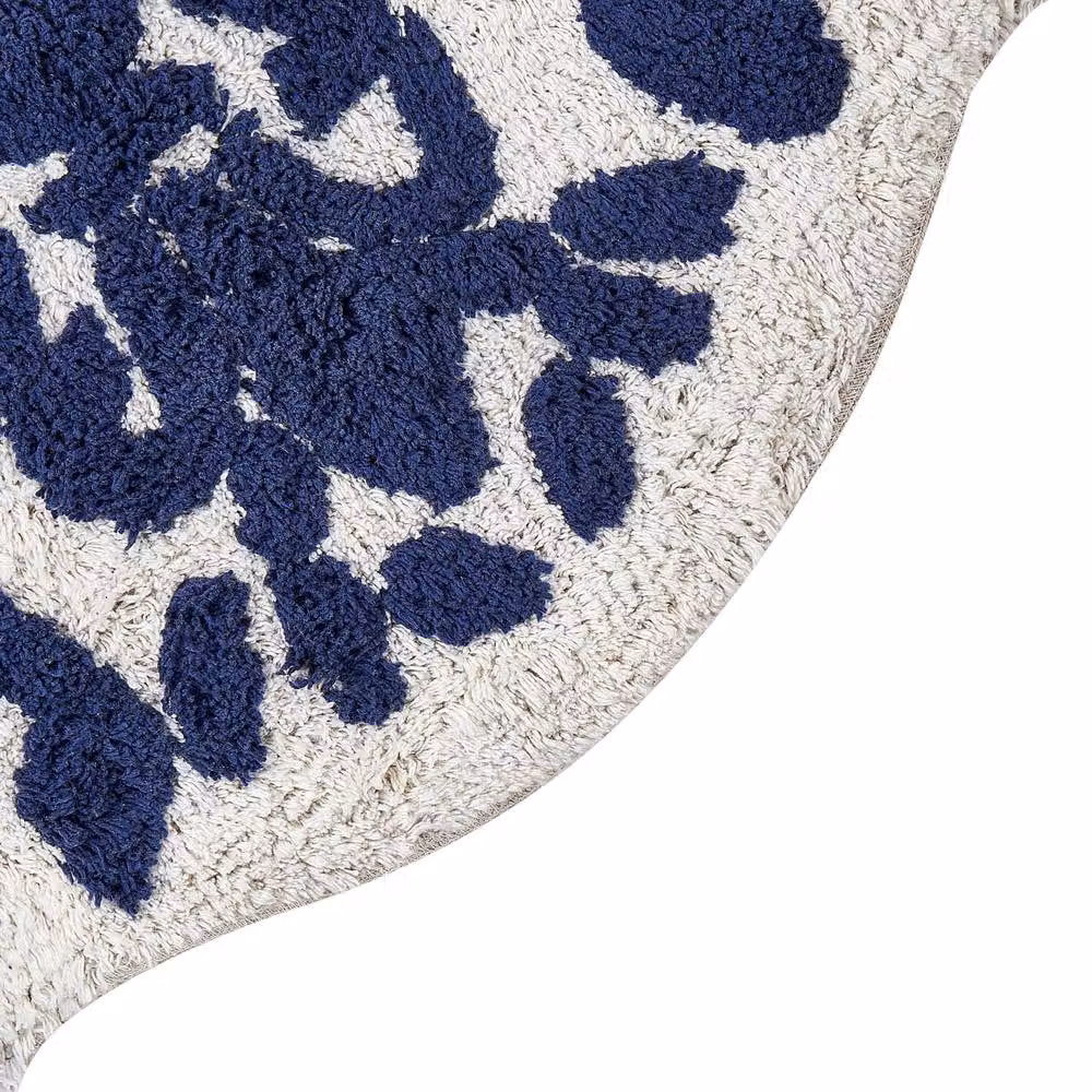 Wyld and Coco Blue Cotton Bath Mat, W: 150 cm, D: 60 cm – 4