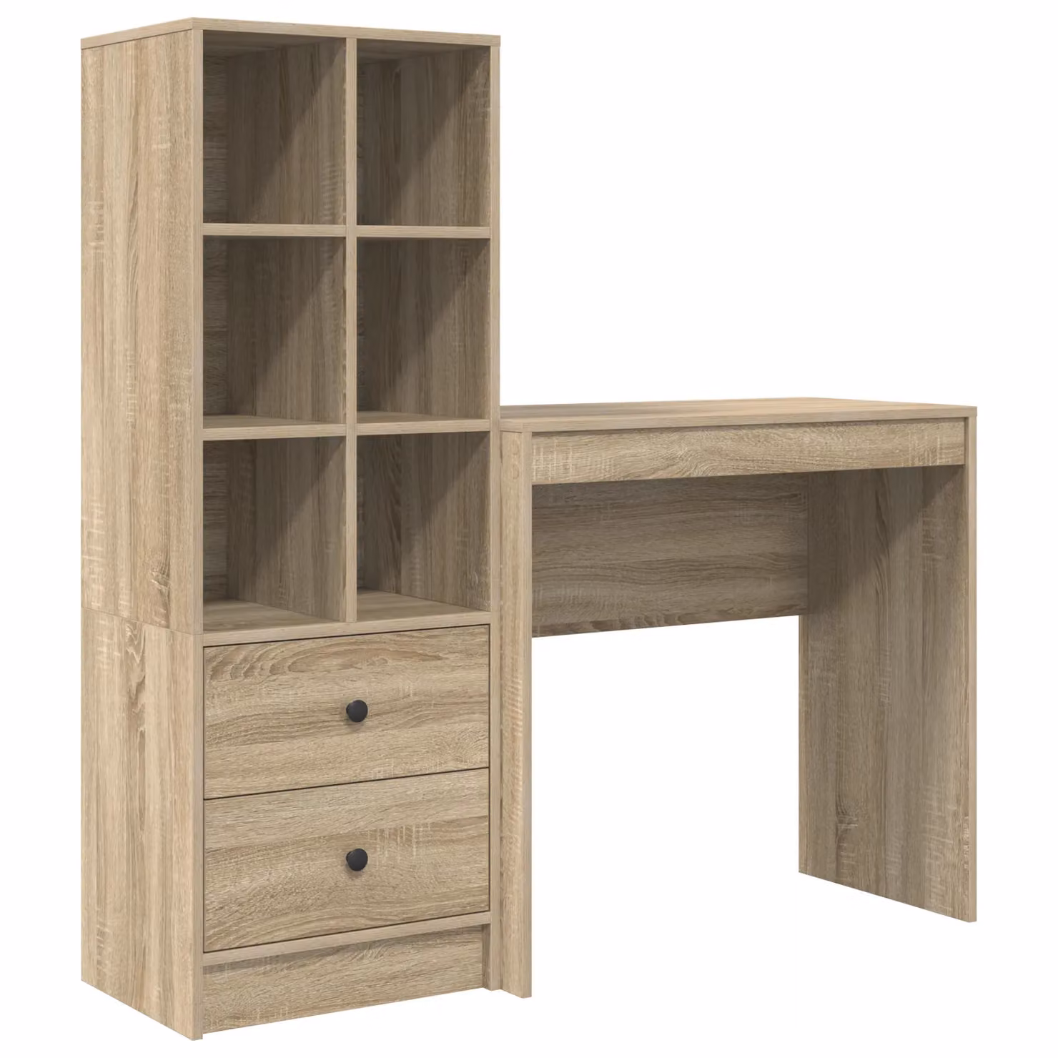 Berkfield Modern Writing Desk in Sonoma Oak and Beige Engineered Wood – 2