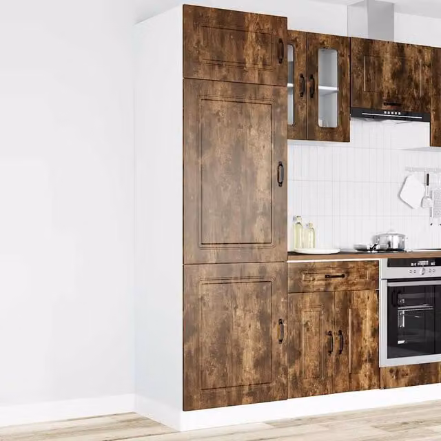 Berkfield Home Kalmar Smoked Oak Kitchen Cupboard in Brown – 1