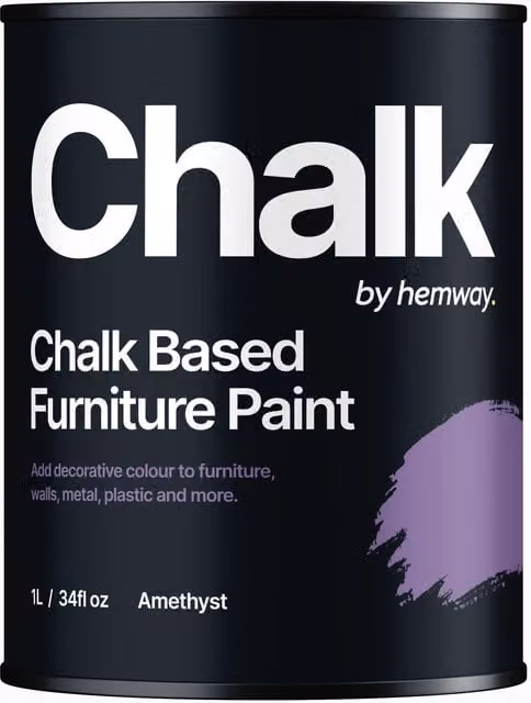 Hemway Chalk Based Furniture Paint in Amethyst Purple, Flat Matt, 1L
