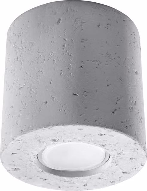 Sollux Lighting ORBIS 1 modern cylinder ceiling lamp in grey concrete