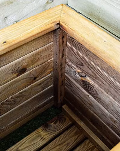 Samuel Alexander Rustic Chunky Wooden Square Garden Planter, 46 x 46 x 45 cm – 9