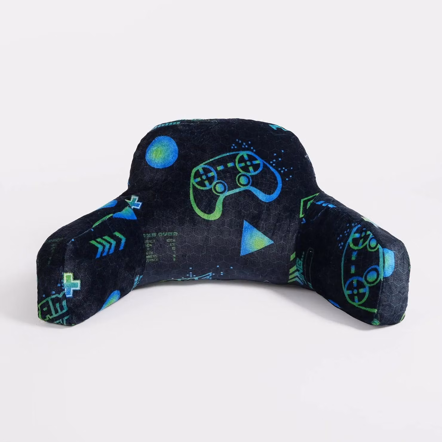 OHS Soft Teddy Fleece Gaming Cuddle Cushion with Arms for Teenagers in Black or Green, W/D/H: 45 x 45 x 30 cm – 8