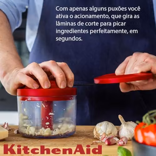 KitchenAid Manual Food Chopper in Red with Stainless Steel and Plastic Components – 3