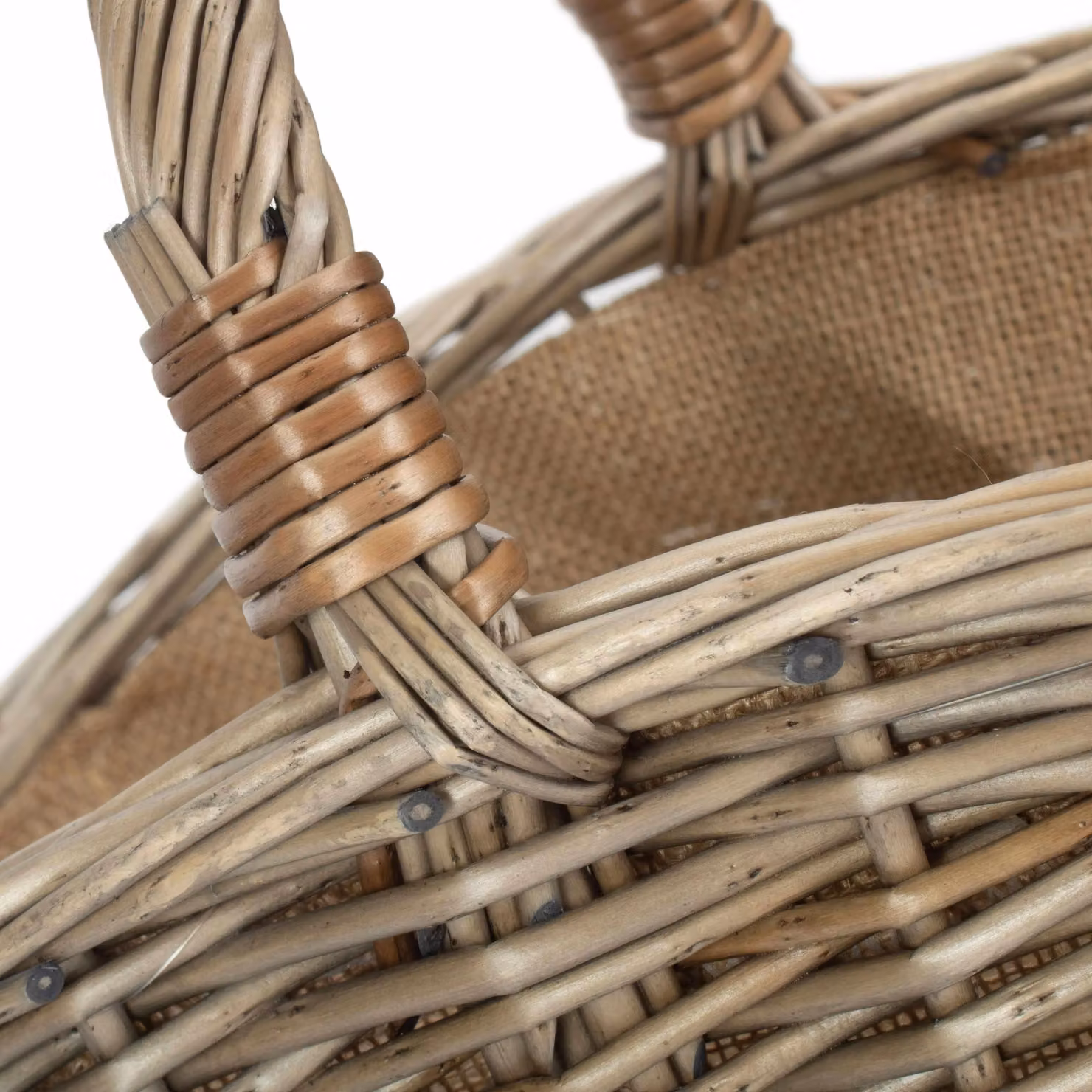 Red Hamper Antique Wash Wicker Harvesting Basket in Grey, Large (W: 30.0 cm, D: 19.0 cm, H: 30.0 cm) – 3
