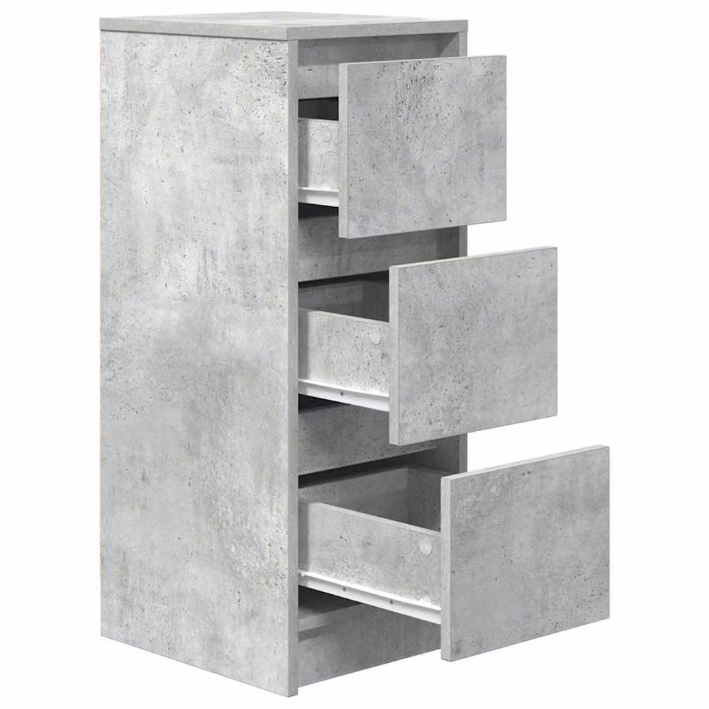 Berkfield Home Sideboard in Concrete Grey, Engineered Wood, W/D/H: 29.5 x 34 x 76 cm – 2
