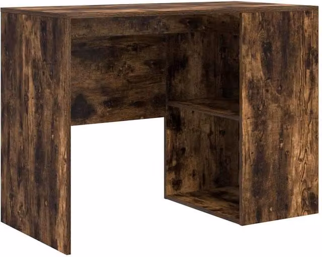 Berkfield Home Smoked Oak Writing Desk in Brown, Engineered Wood
