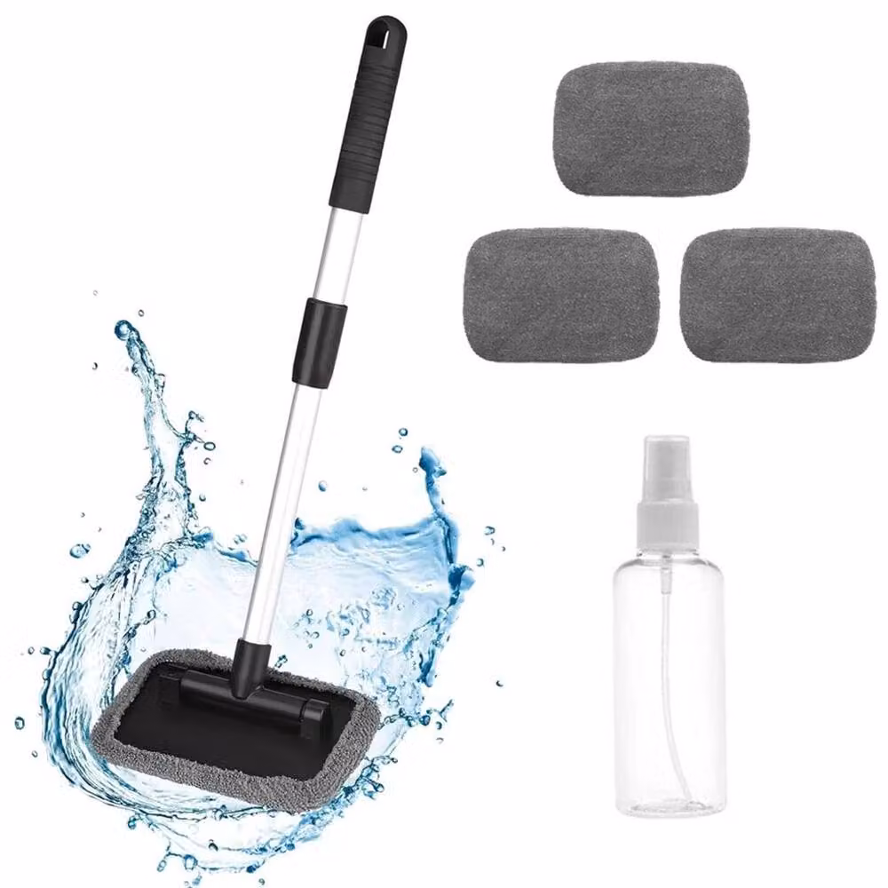 PAWNORA Microfibre Bathroom and Kitchen Mop with Telescopic Handle in Black – 4