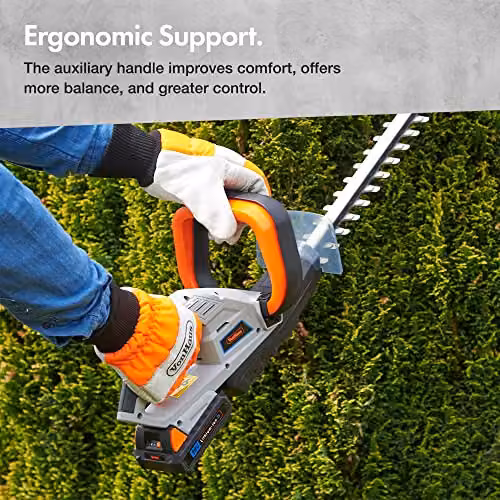 VonHaus 20V Max Cordless Reciprocating Hedge Trimmer with Rechargeable Battery and Charger, Grey, Black and Orange – 3