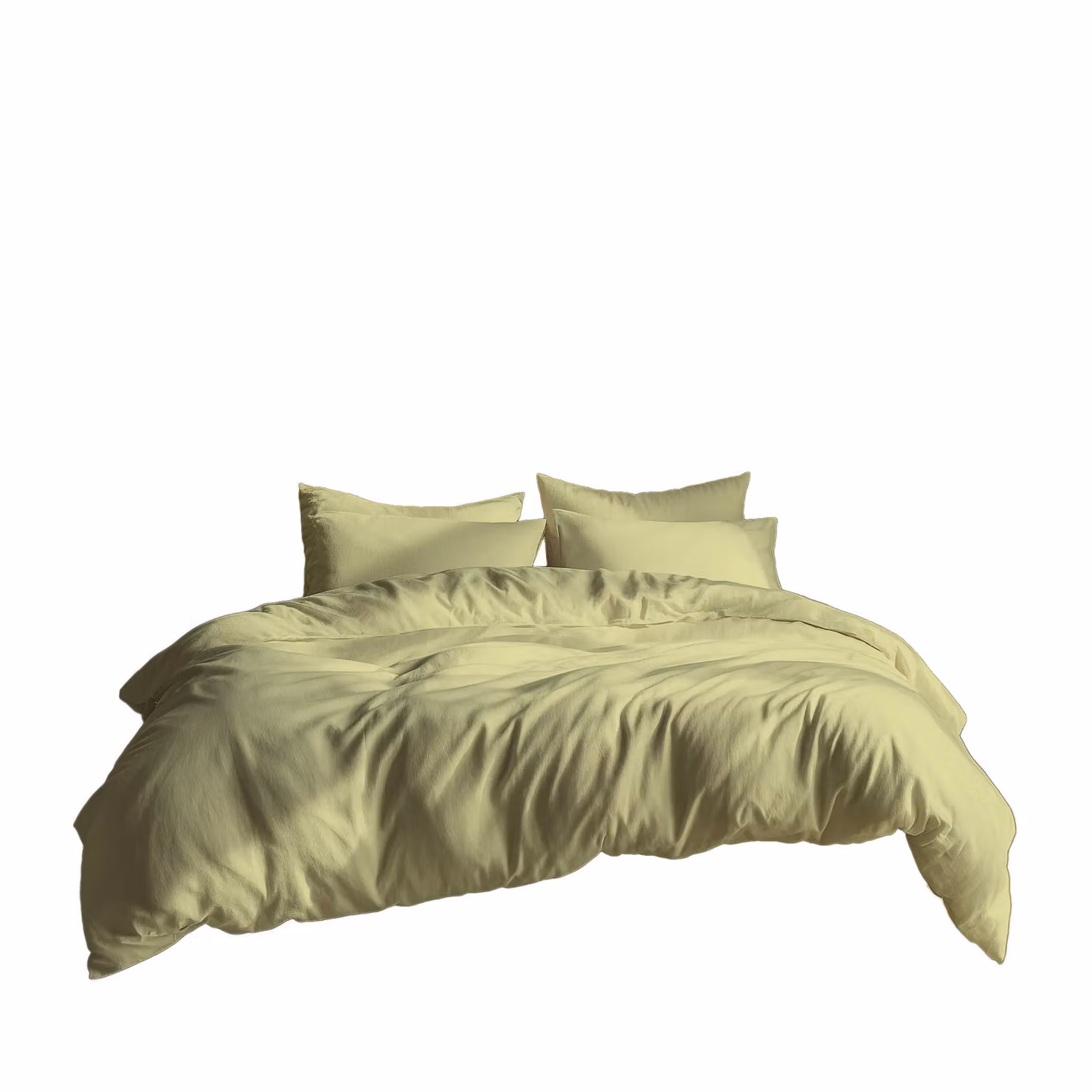 Home Sweet Home UK Plain Dyed Polycotton Duvet Cover and Pillowcase Set, Yellow, King Size, W/D/H: 240 x 220 x 180 cm – 2