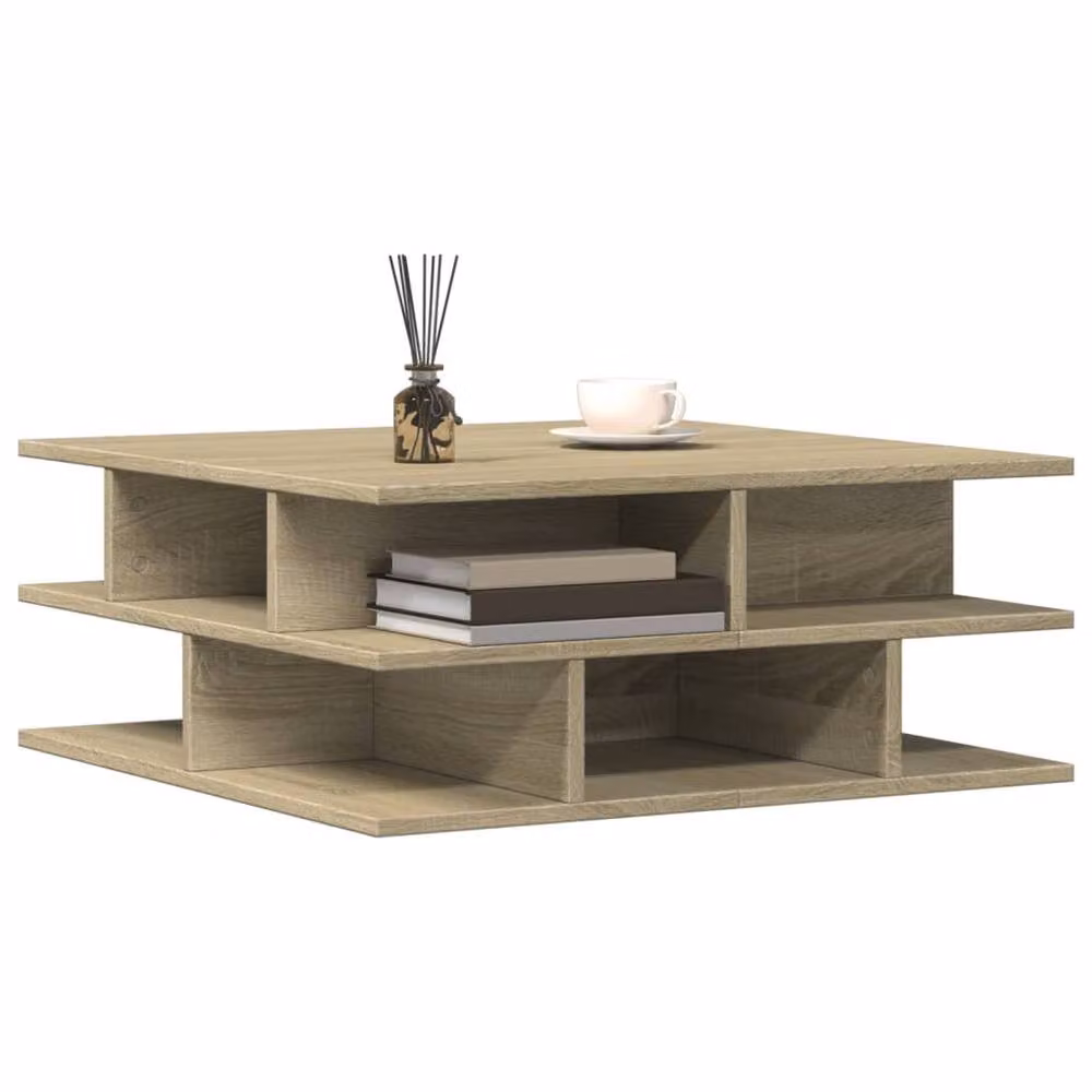 Berkfield Home Sonoma Oak Coffee Table in Beige, W/D/H: 70 x 70 x 29 cm – 4