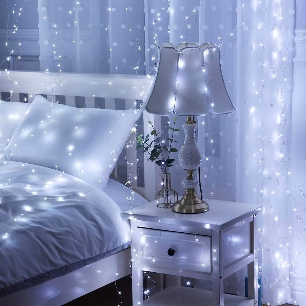 Garwarm Cool White LED Curtain String Lights with 300 LEDs and 8 Modes – 3