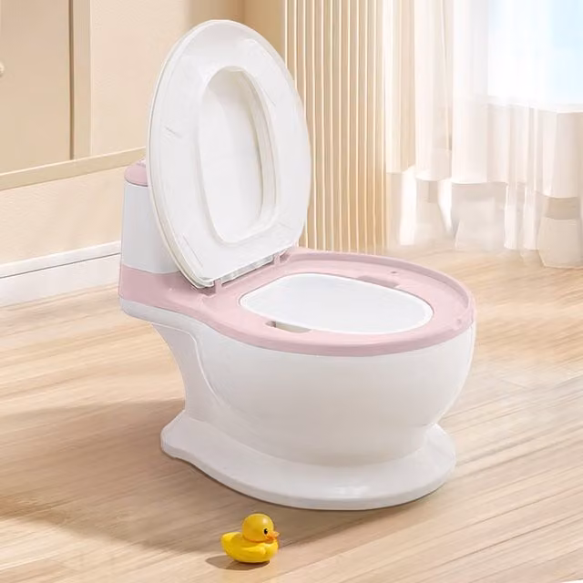 Livingandhome Realistic Toddler Potty Training Seat in Pink and White