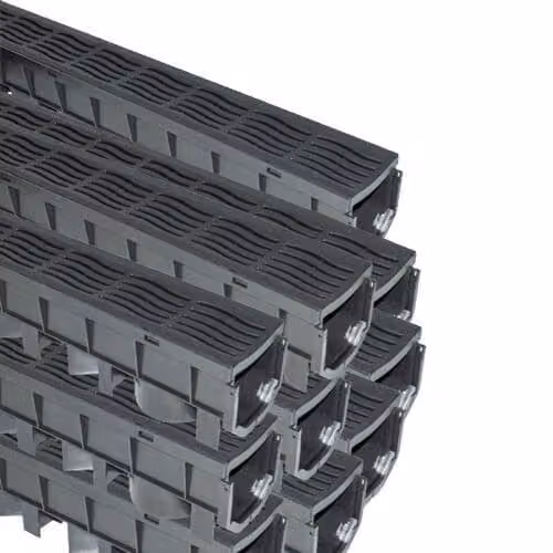 FloPlast PVC Class A15 Channel Drainage Grate, Grey, Pack of 10