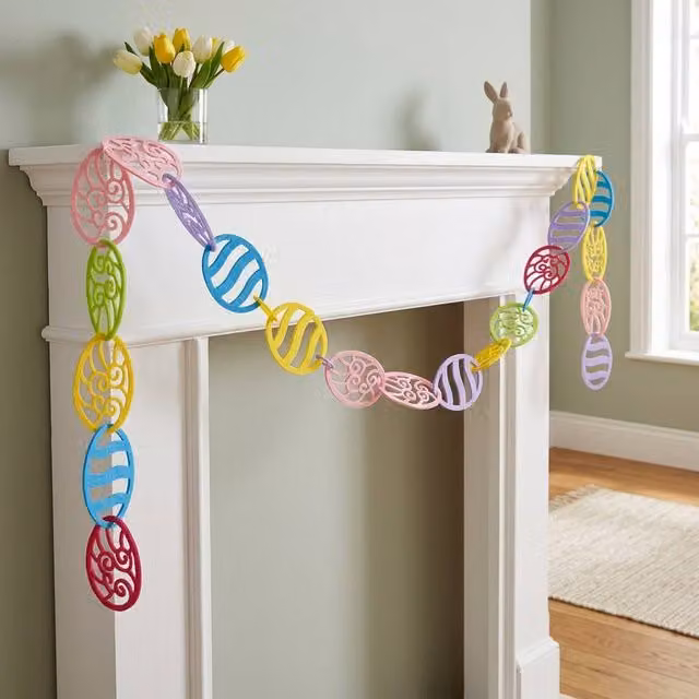 Garden Greatness Multicolour Felt Easter Egg Hanging Garland