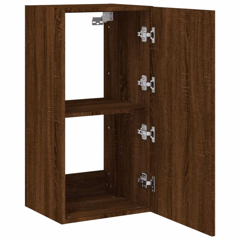 Berkfield Home Modern Wall Mounted TV Cabinet with Integrated LED Lights in Brown Oak, W/D/H: 40.5 x 35 x 80 cm – 6