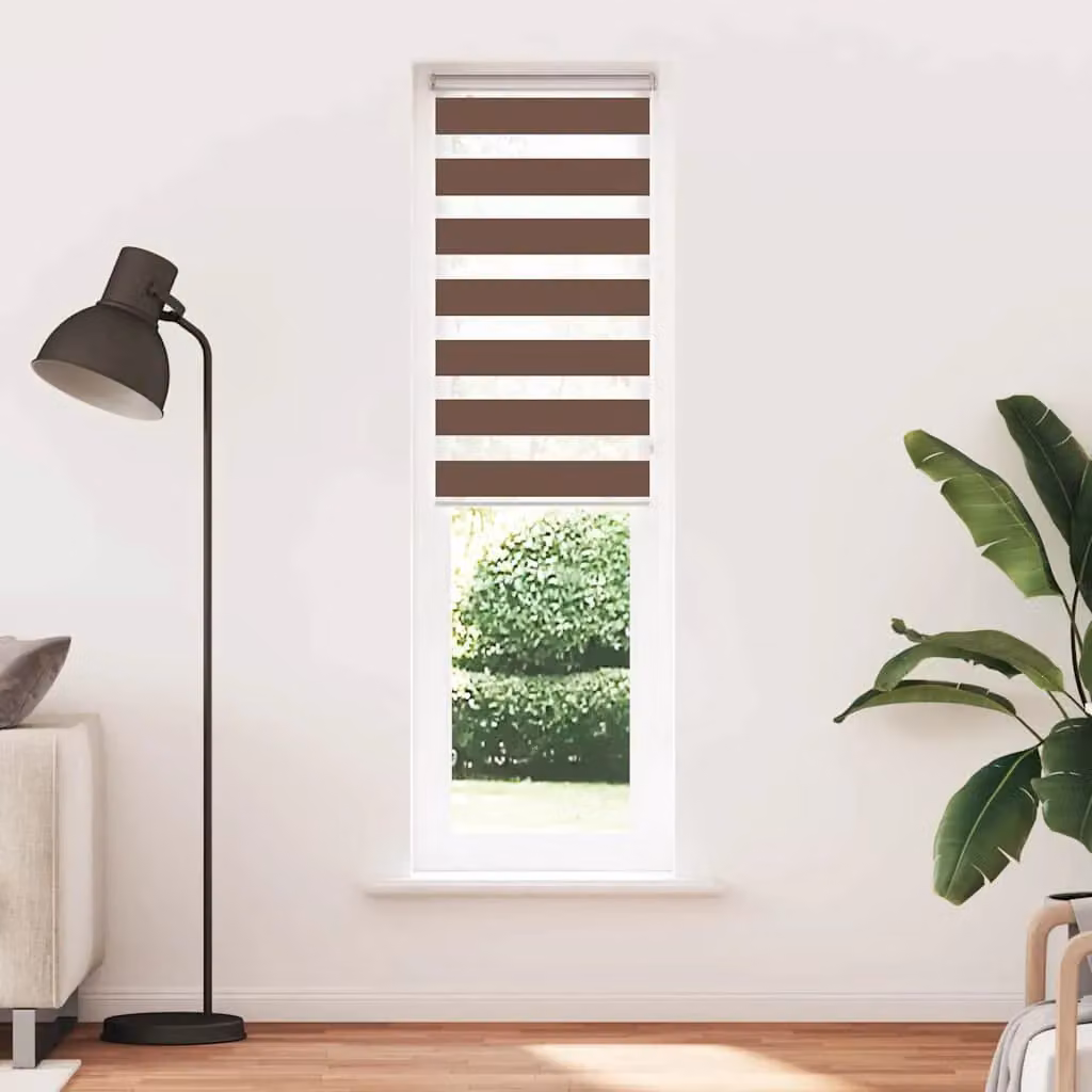Berkfield Home Brown Zebra Day and Night Blind, W: 65 cm, H: 200 cm – 2