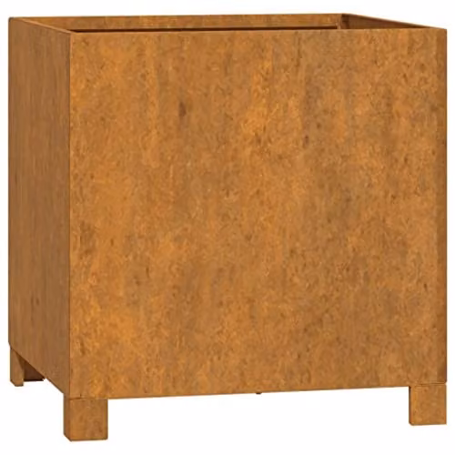 vidaXL Rusty Brown Corten Steel Planter with Legs W/D/H: 40 x 40 x 40 cm – 1