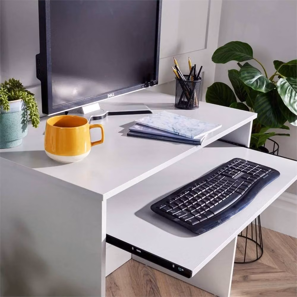 NESTLUNE Grey and White Modern Computer Desk for Home Office and Dining Room – 2