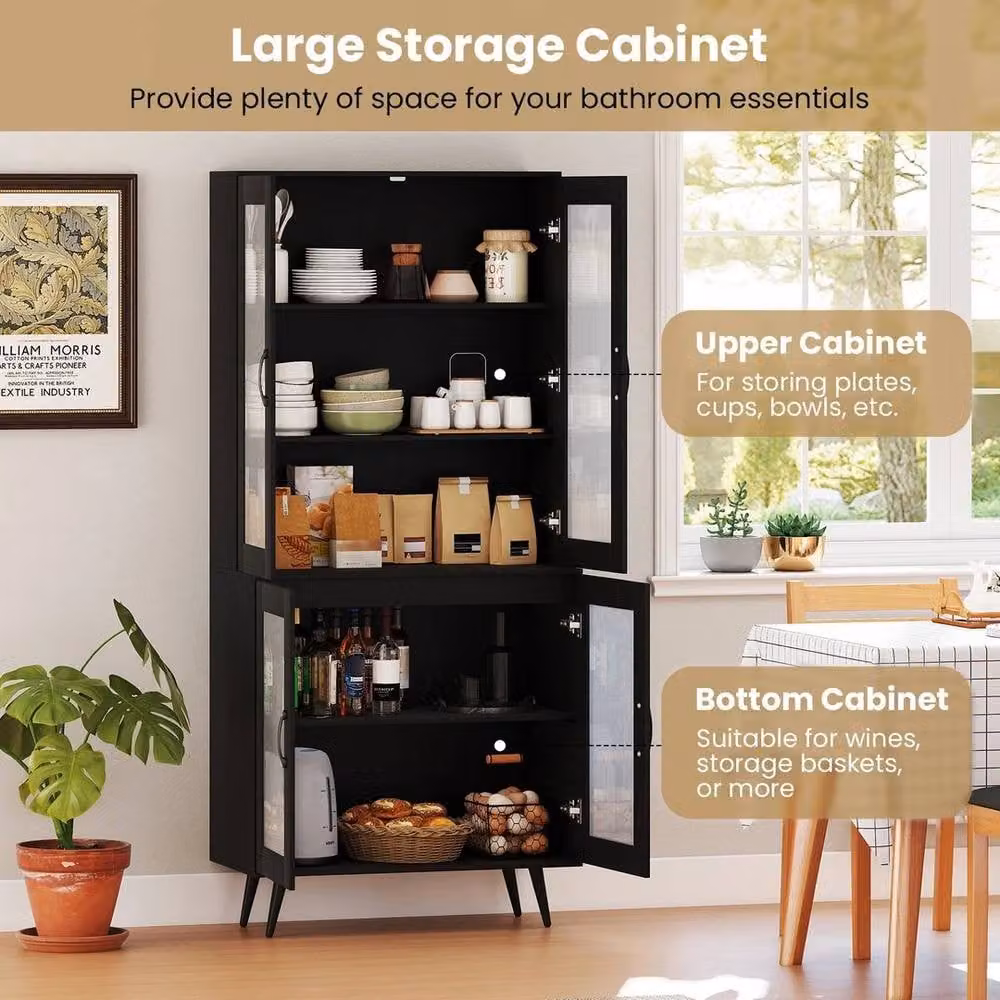 KORVIXA Modern Freestanding Metal Storage Cabinet in Matt Black, W: 60 cm, H: 75 cm – 3