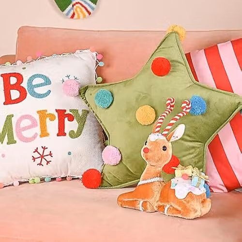The Seasonal Gift Co. Widdop and Co Whimsical Sitting Rudolph Christmas Tabletop Decoration in Brown, White and Red – 2