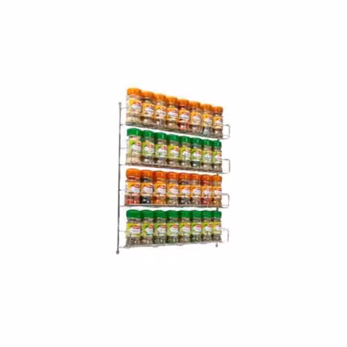 Neo 4 Tier Stainless Steel Spice Rack in Silver for Wall or Cupboard Mounting – 4