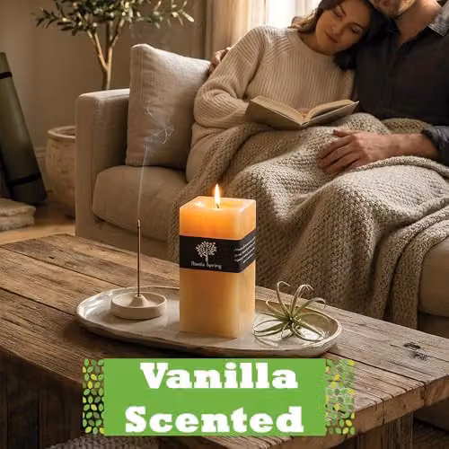 Nicola Spring Vanilla Scented Pillar Candles, Beige, Pack of 6 – 3