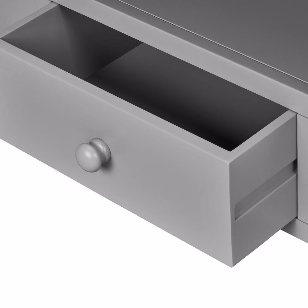Statement Furniture Florence Large TV Stand with 3 Drawers and Shelf, Grey Wood, W: 145 cm, D: 45 cm, H: 50 cm – 3