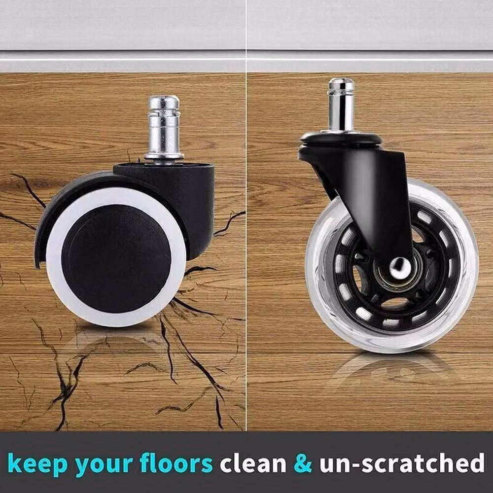 FLAVORA 5-Piece Universal Rotatable Home Office Chair Replacement Wheels in Black – 5