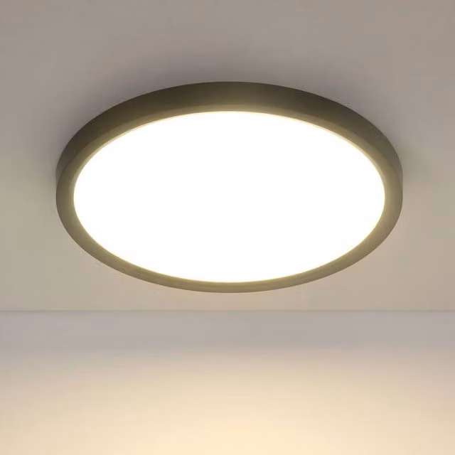 Pheashine Black Ultra Thin Round LED Ceiling Light, 18W, 4500K Neutral White