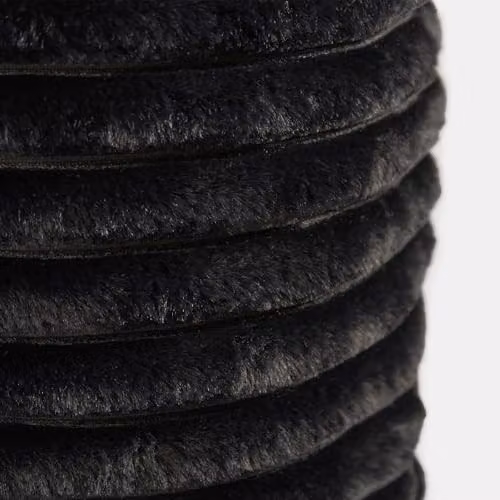 OHS Collapsible Faux Fur Ribbed Laundry Basket with Handles, Black, W/D/H: 36 x 36 x 55 cm – 5